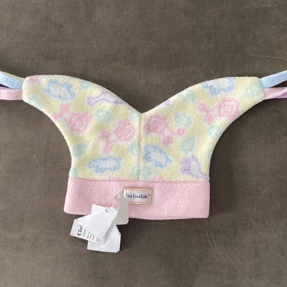 Club Fred Kids girls winter hat newborn pink yellow NWT 3-6 months Jester hat